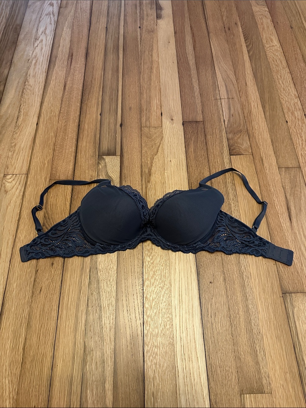 Natori Feathers Plunge T-Shirt Basics Bra Underwire Ash Navy 32DDD